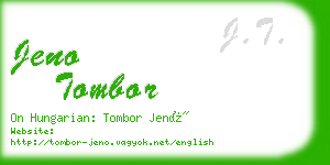 jeno tombor business card